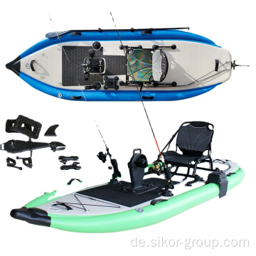 Fabrik Direktverkauf Geetone 1 Person Pedal aufblasbares Boot PVC Air Inflat Foot Pedal Kajak mit Fischerei Kajak